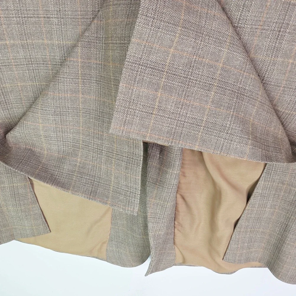 Jos. A. Bank Mens 50R Travelers Silk/Wool Tan Plaid Two Button Blazer Sport Coat